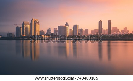 Downtown San Diego taken from across the bay in the early morning