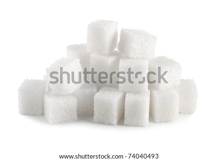Sugar cube isolated on a white background Royalty-Free Stock Photo #74040493