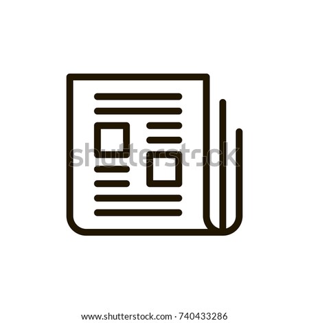 News icon set. Collection of high quality outline paper pictograms in modern flat style. Black information symbol for web design and mobile app on white background. Newspaper line logo.