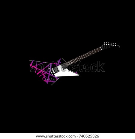 guitar pink blue
