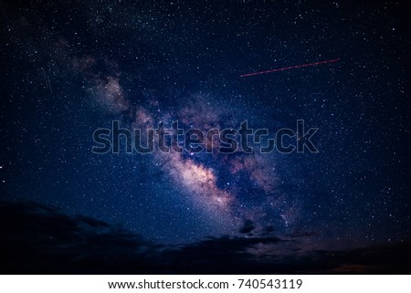 Milky Way Galaxy with stars at the Grand Canyon in Arizona. Royalty-Free Stock Photo #740543119