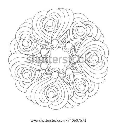 Mandala for coloring. Monochrom pattern. Black and white round pattern