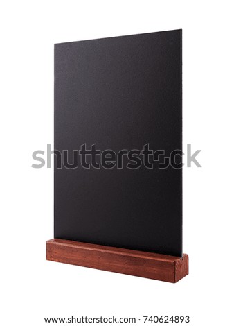 Chalk board is empty for restaurant menu isolated on white