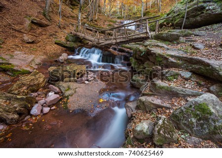 Beautiful forest waterfall