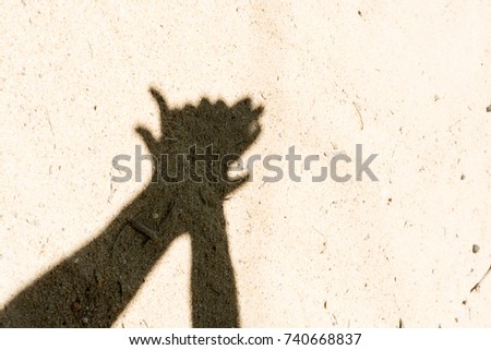 Play the shadow on the sand as a dog picture.