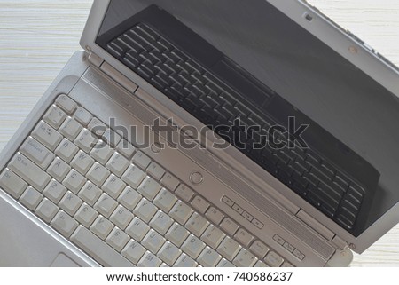 soft focus old laptop