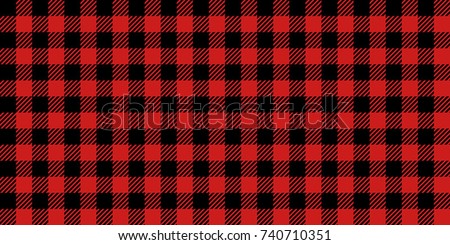 Red and Black Lumberjack Buffalo Plaid Seamless Pattern Royalty-Free Stock Photo #740710351