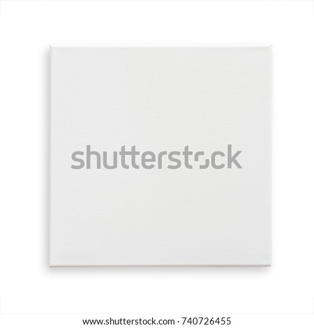 White canvas frame mock up template square size isolated on white background with clipping path for arts painting and photo hanging interior decoration