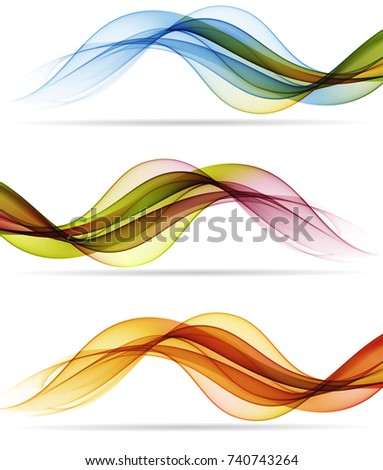 Abstract color waves isolated on white