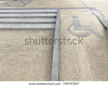 A path for normal person and path for disable people.
