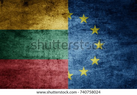 Euro country relations. Flags on textured background