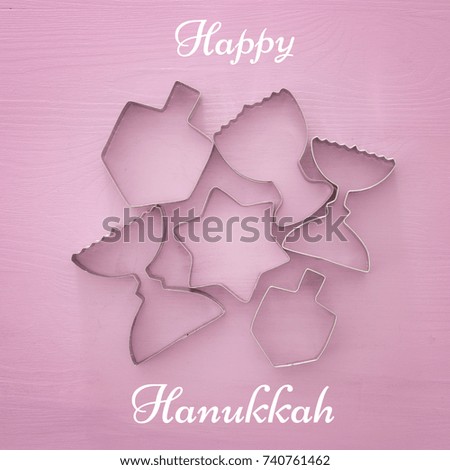 jewish holiday Hanukkah image background with traditional Cookie cuts.