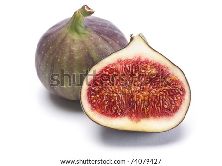Fig fresh fruit closeup isolated on white background