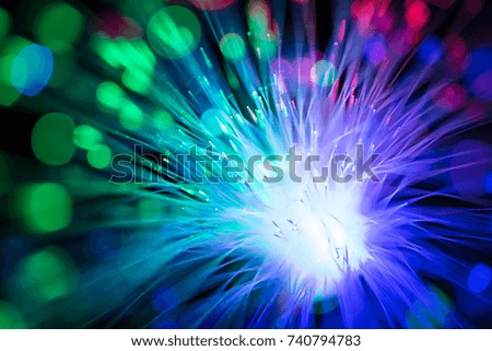 Abstract close up fiber optics light for background. picture used backdrop computer communication technology or advertising. Optical lighting.