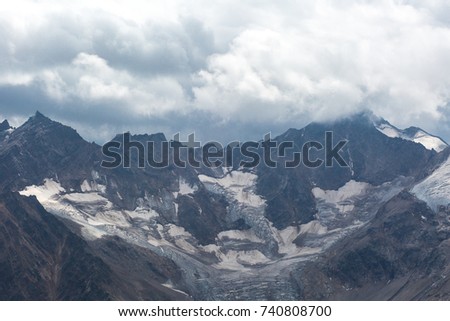 Snowy mountains, mountain range, mountain