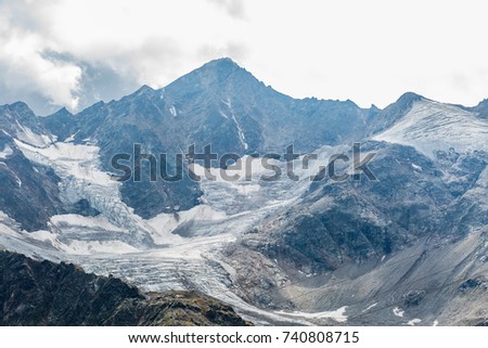 Snowy mountains, mountain range, mountain