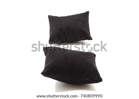 Black pillow isolated on white