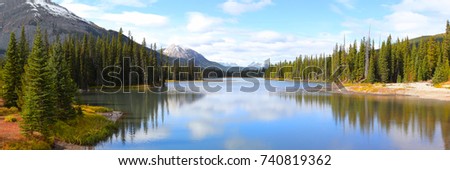 Panoramic view of Porcupine creek in Banff national park