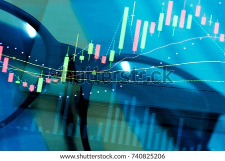 Financial data on a monitor as Finance data concept. Analytics Report Status Information Analysis Chart Graph in digital screen. Business analyzing financial statistics displayed on the tablet screen.