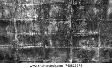 Old Cement blocks wall background - Black and White