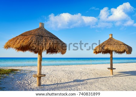 Holbox Island beach sunroof palapa in Quintana Roo of Mexico