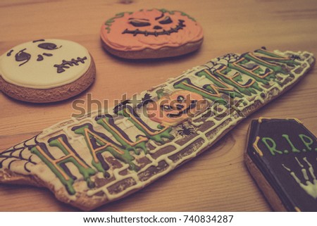Holiday biscuits for Halloween. Preparing for Halloween