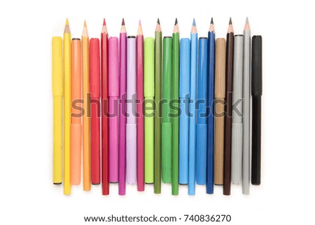Colorful objects on white background