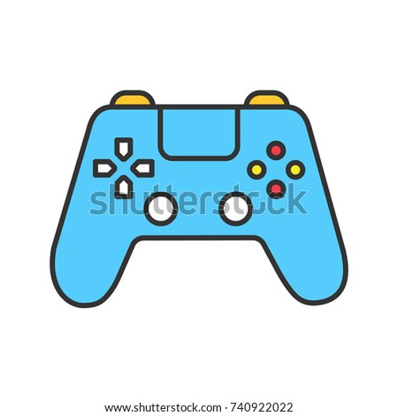 Gamepad color icon. Joystick. Isolated vector illustration