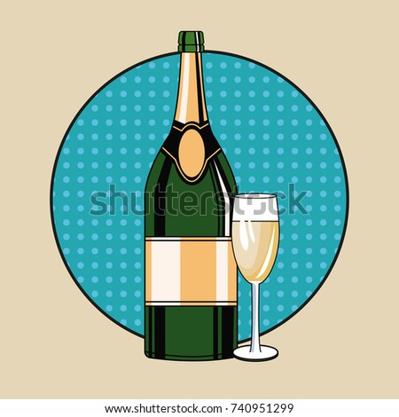 Champagne toast pop art