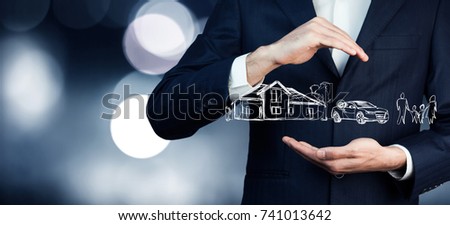 man hand holding planning family in screen