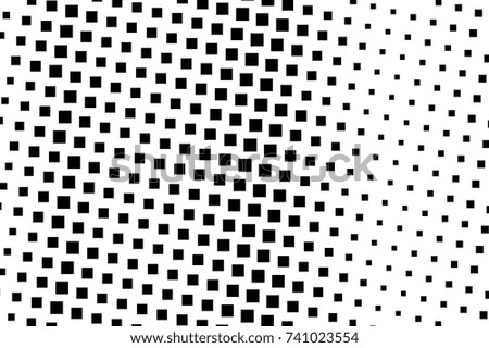 Halftone background. Comic style. Abstract geometric pattern with small squares. Design element for web banners, posters, cards, wallpapers, backdrops, panels Black and white color Vector illustration