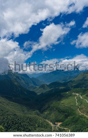 Spectacular mountain valley landscape, nature background