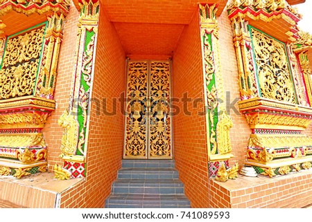Traditional Thai style arch in temple, Thailand