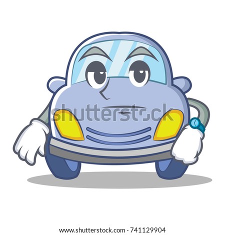 Waiting cute car character cartoon