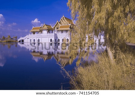infrared picture buddhism architecture reflection 