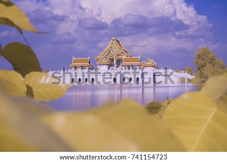 infrared picture buddhism architecture reflection 