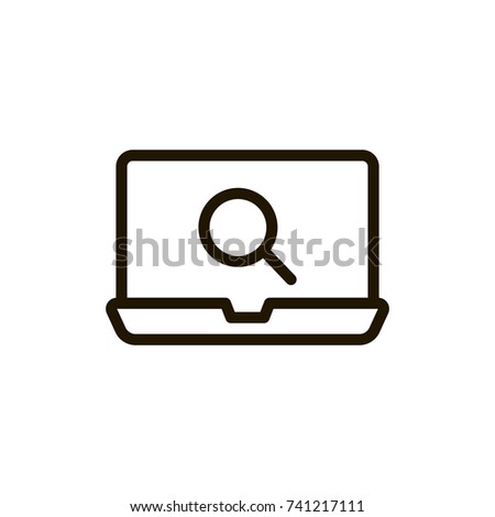 Search flat icon. Single high quality outline symbol of magnifying for web design or mobile app. Thin line signs of glass for design logo, visit card, etc. Outline logo of web