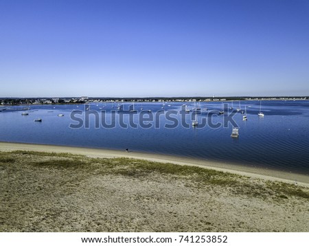 harbor boat beach in Cape Code, Massachusetts USA