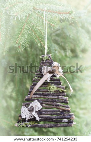 Handmade ornament on the Christmas tree