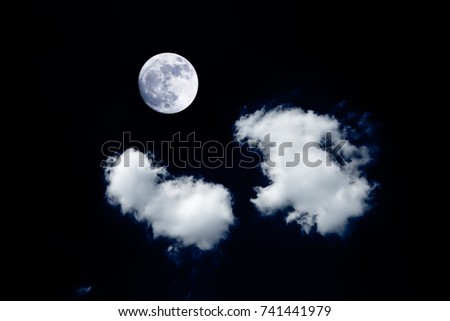 moon night sky big clouds background dark halloween cloud bright black scary moonlight blue space