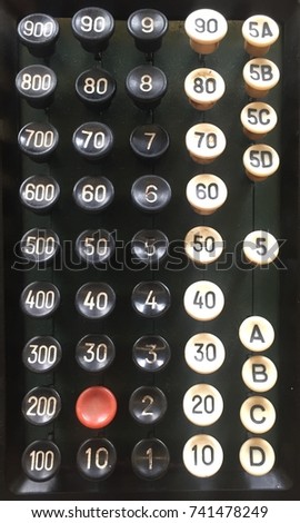 Numbers cashier machine