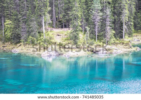 Karersee  (Lago di Carezza), lake in the Dolomites in South Tyrol, Italy