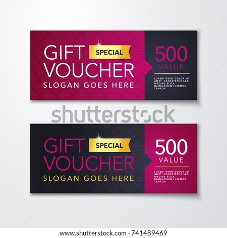 Vector illustration, gift voucher template with clean and modern premium patter