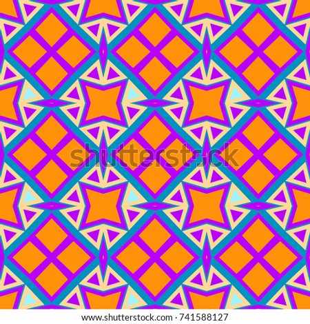 Colorful seamless geometric pattern. Ornamental, mosaic vector background. Suitable for textile, tile, fashion, package.
