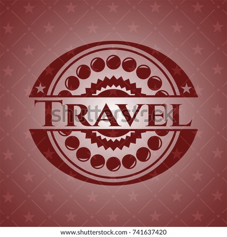 Travel retro style red emblem