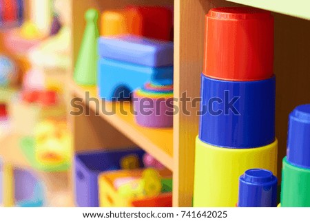 Children's educational toys on the table
