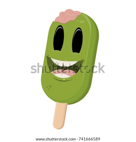 funny zombie popsicle with brain