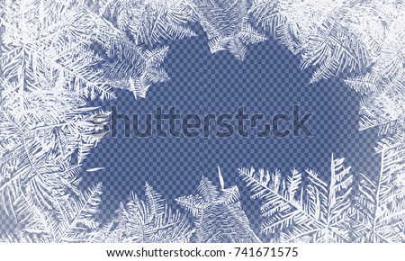 2018 New Year on ice frosted background. RGB. Global colors. One editable gradient is used for easy recolor. Vector illustration. icy Christmas background. snow and icicles Royalty-Free Stock Photo #741671575
