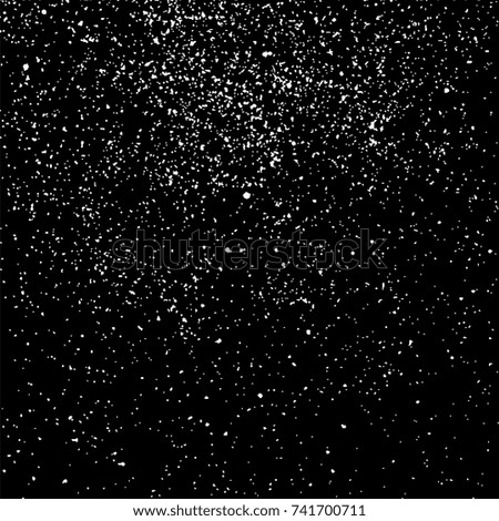 Grainy abstract  texture on  black background.  Snowflakes  design element. Distress overlay textured. Vector illustration,eps 10.