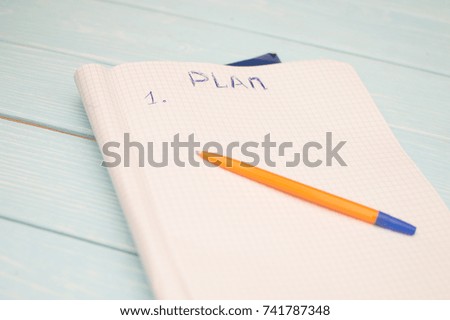 plan on a leaf of paper
